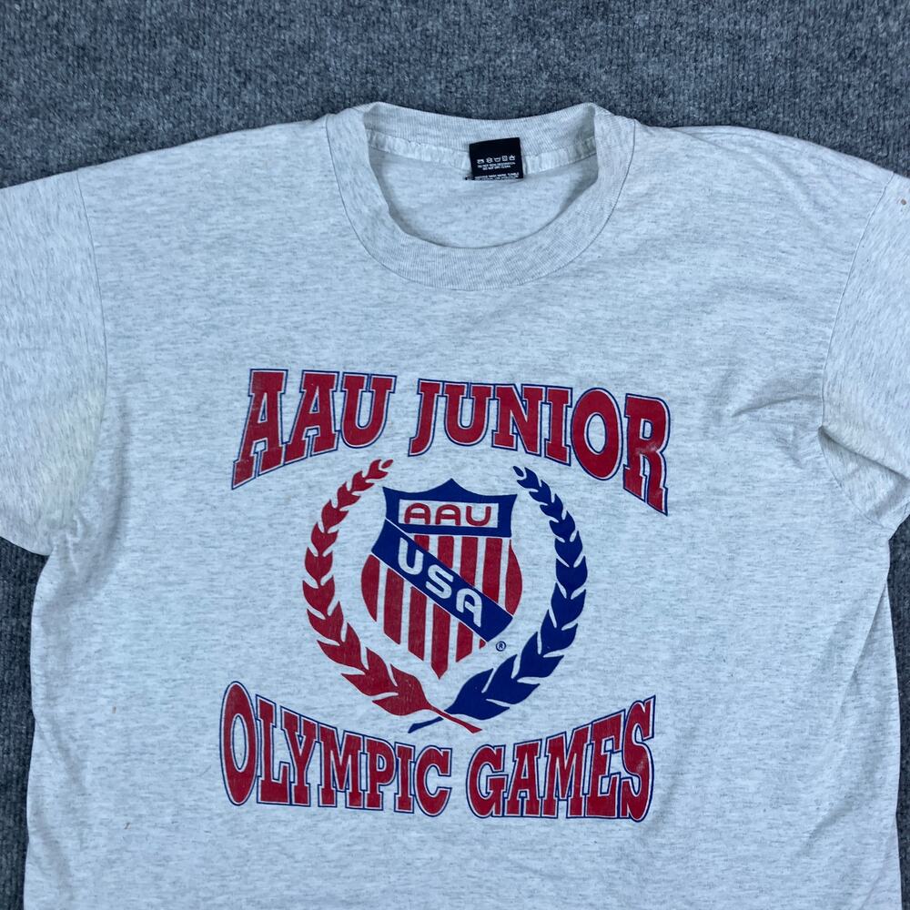 Screen Stars T-Shirt Mens Size X-Large Gray AAU Junior Olympic‎ Games Retro
